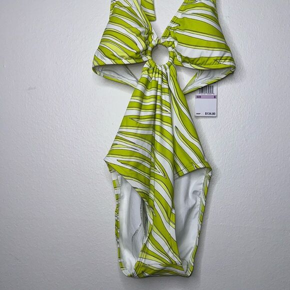 MICHAEL MICHAEL KORS Women's Printed O-Ring Cutout One-Piece Swimsuit Size 6 - Picture 7 of 11